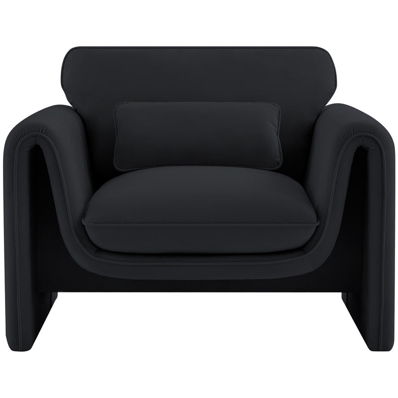 Meridian Sloan Black Velvet Fabric Chair IMAGE 4