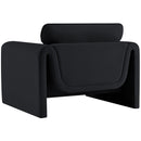 Meridian Sloan Black Velvet Fabric Chair IMAGE 7
