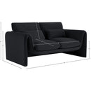Meridian Sloan Black Velvet Fabric Loveseat IMAGE 15
