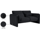 Meridian Sloan Black Velvet Fabric Loveseat IMAGE 16