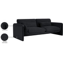Meridian Sloan Black Velvet Fabric Sofa IMAGE 16