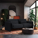 Meridian Sloan Black Velvet Fabric Sofa IMAGE 2