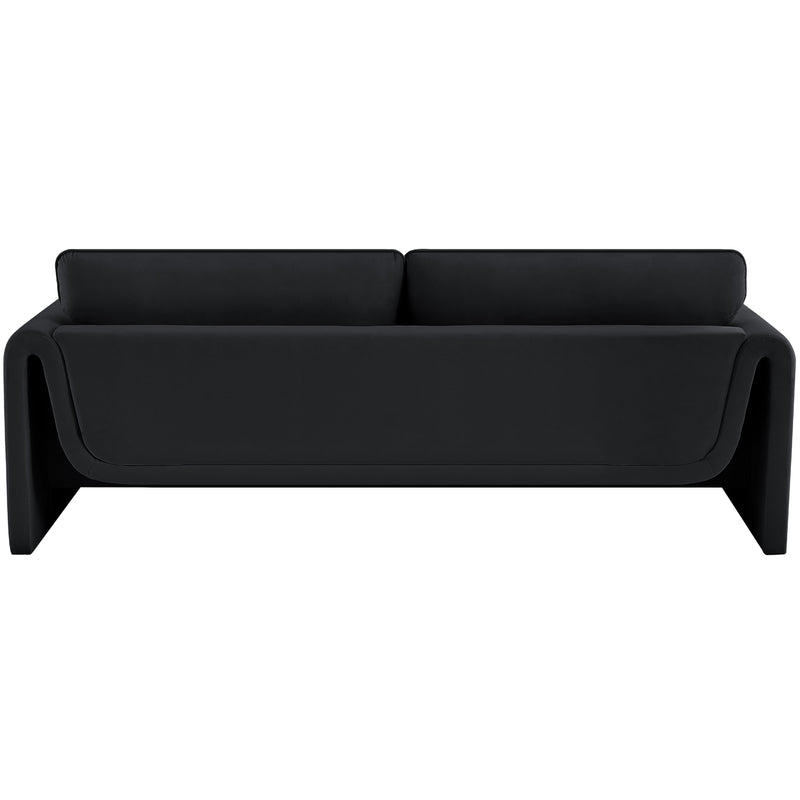 Meridian Sloan Black Velvet Fabric Sofa IMAGE 3