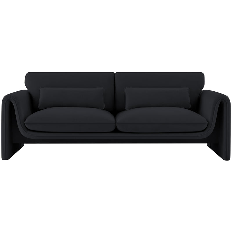 Meridian Sloan Black Velvet Fabric Sofa IMAGE 4