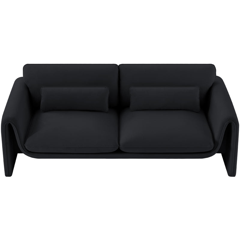 Meridian Sloan Black Velvet Fabric Sofa IMAGE 5