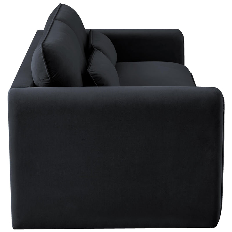 Meridian Sloan Black Velvet Fabric Sofa IMAGE 6