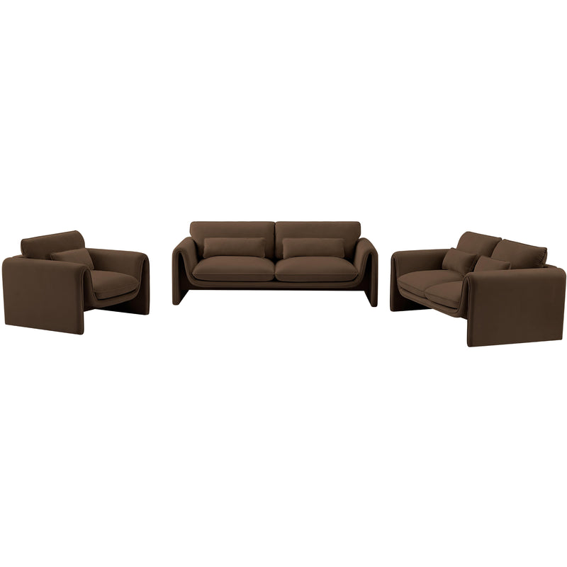 Meridian Sloan Brown Velvet Fabric Chair IMAGE 14