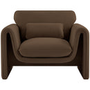 Meridian Sloan Brown Velvet Fabric Chair IMAGE 4