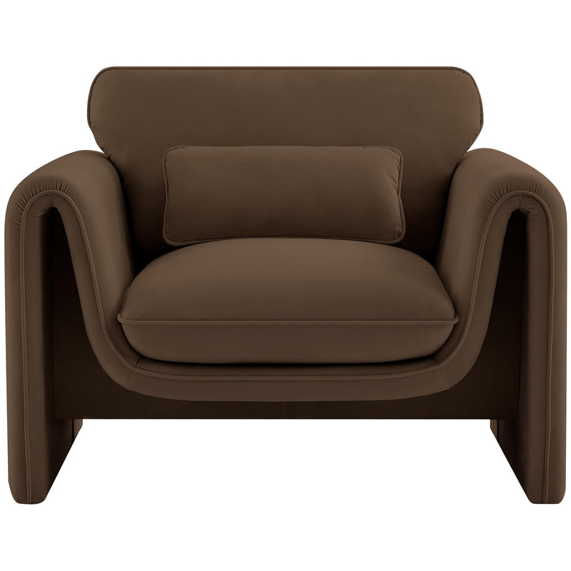 Meridian Sloan Brown Velvet Fabric Chair IMAGE 4