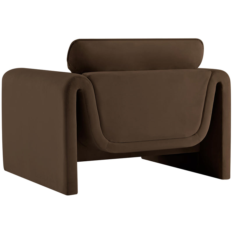 Meridian Sloan Brown Velvet Fabric Chair IMAGE 7