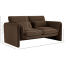 Meridian Sloan Brown Velvet Fabric Loveseat IMAGE 15