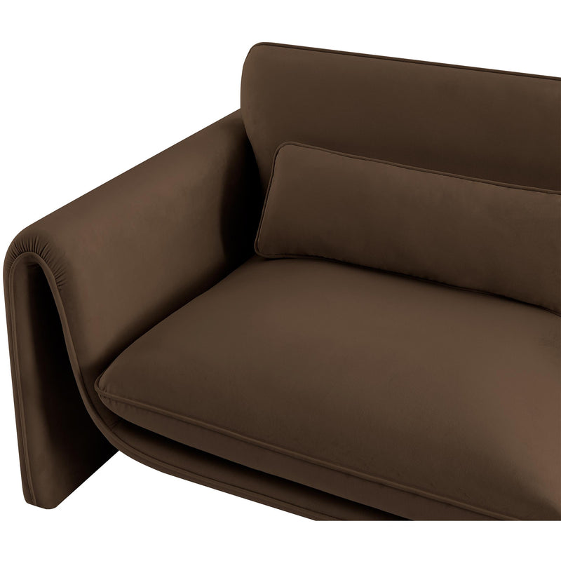Meridian Sloan Brown Velvet Fabric Sofa IMAGE 12