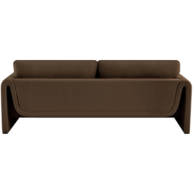 Meridian Sloan Brown Velvet Fabric Sofa IMAGE 3