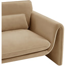 Meridian Sloan Camel Velvet Fabric Chair IMAGE 11