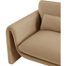 Meridian Sloan Camel Velvet Fabric Chair IMAGE 12