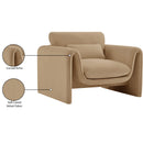 Meridian Sloan Camel Velvet Fabric Chair IMAGE 16