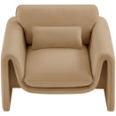 Meridian Sloan Camel Velvet Fabric Chair IMAGE 5