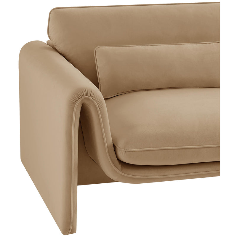Meridian Sloan Camel Velvet Fabric Chair IMAGE 9