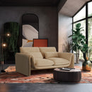 Meridian Sloan Camel Velvet Fabric Loveseat IMAGE 2