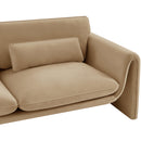Meridian Sloan Camel Velvet Fabric Sofa IMAGE 11