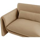 Meridian Sloan Camel Velvet Fabric Sofa IMAGE 12