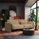 Meridian Sloan Camel Velvet Fabric Sofa IMAGE 2