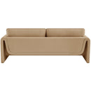 Meridian Sloan Camel Velvet Fabric Sofa IMAGE 3