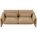 Meridian Sloan Camel Velvet Fabric Sofa IMAGE 5