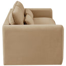 Meridian Sloan Camel Velvet Fabric Sofa IMAGE 6