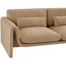 Meridian Sloan Camel Velvet Fabric Sofa IMAGE 9