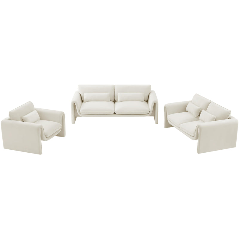 Meridian Sloan Cream Velvet Fabric Chair IMAGE 13