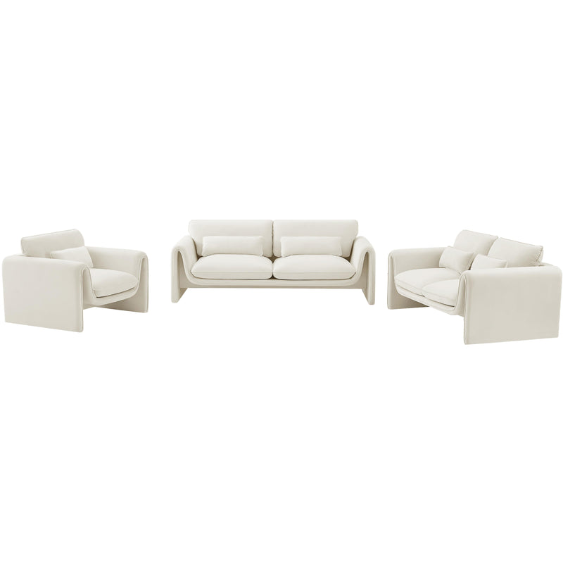 Meridian Sloan Cream Velvet Fabric Chair IMAGE 14