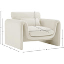 Meridian Sloan Cream Velvet Fabric Chair IMAGE 15