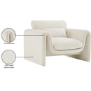 Meridian Sloan Cream Velvet Fabric Chair IMAGE 16