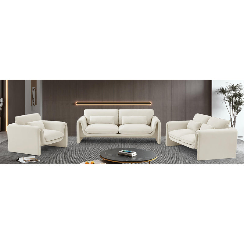 Meridian Sloan Cream Velvet Fabric Chair IMAGE 17