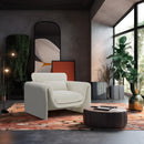 Meridian Sloan Cream Velvet Fabric Chair IMAGE 2