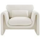 Meridian Sloan Cream Velvet Fabric Chair IMAGE 4