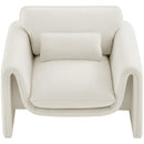 Meridian Sloan Cream Velvet Fabric Chair IMAGE 5