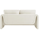 Meridian Sloan Cream Velvet Fabric Loveseat IMAGE 3