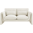 Meridian Sloan Cream Velvet Fabric Loveseat IMAGE 4