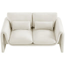 Meridian Sloan Cream Velvet Fabric Loveseat IMAGE 5