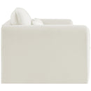 Meridian Sloan Cream Velvet Fabric Loveseat IMAGE 6