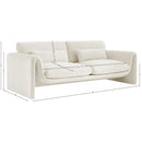 Meridian Sloan Cream Velvet Fabric Sofa IMAGE 15