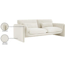 Meridian Sloan Cream Velvet Fabric Sofa IMAGE 16