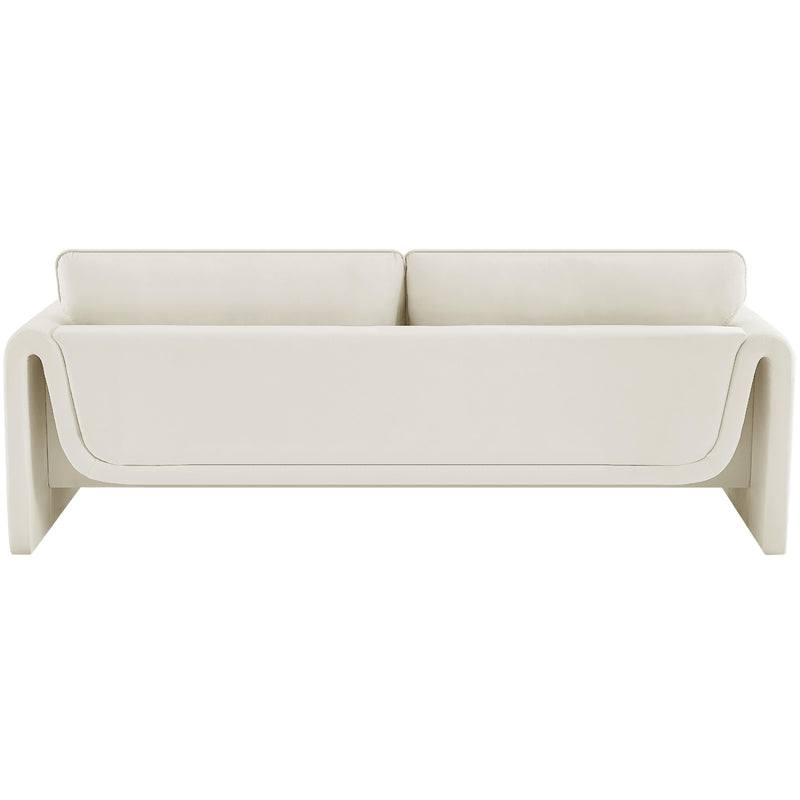 Meridian Sloan Cream Velvet Fabric Sofa IMAGE 3