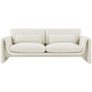 Meridian Sloan Cream Velvet Fabric Sofa IMAGE 4