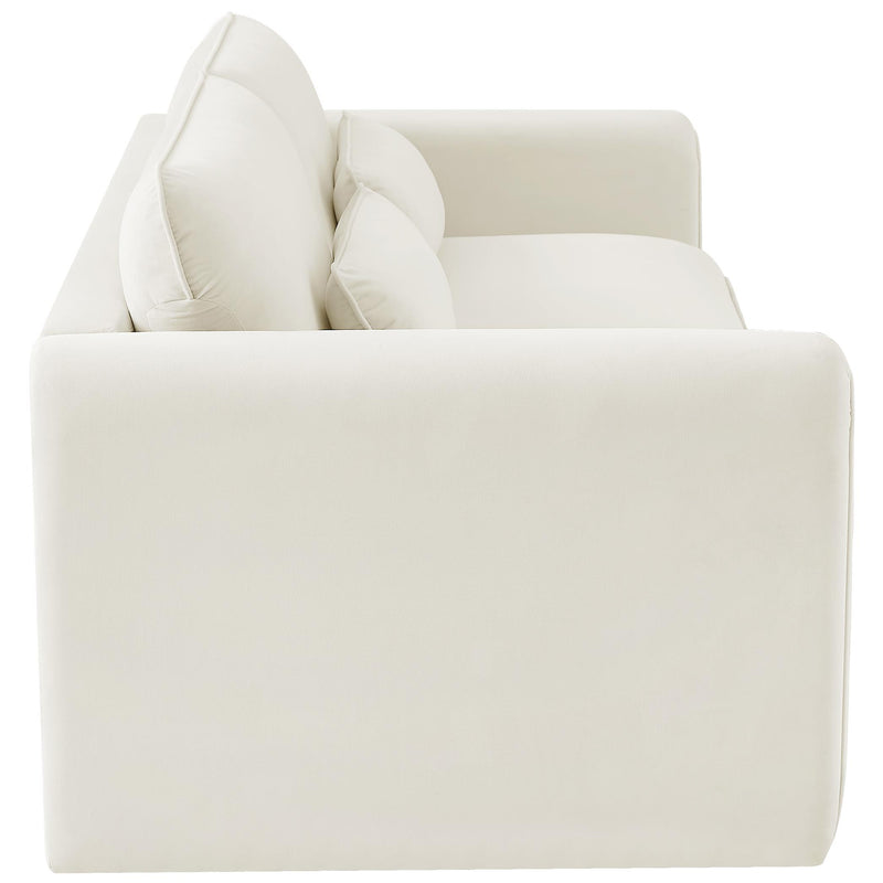 Meridian Sloan Cream Velvet Fabric Sofa IMAGE 6