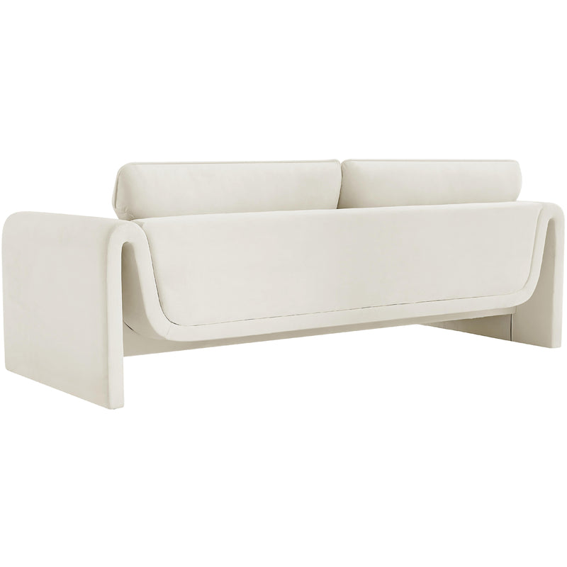 Meridian Sloan Cream Velvet Fabric Sofa IMAGE 7