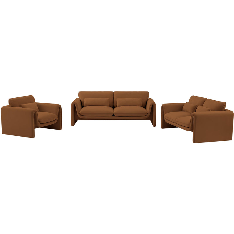 Meridian Sloan Saddle Velvet Fabric Chair IMAGE 14