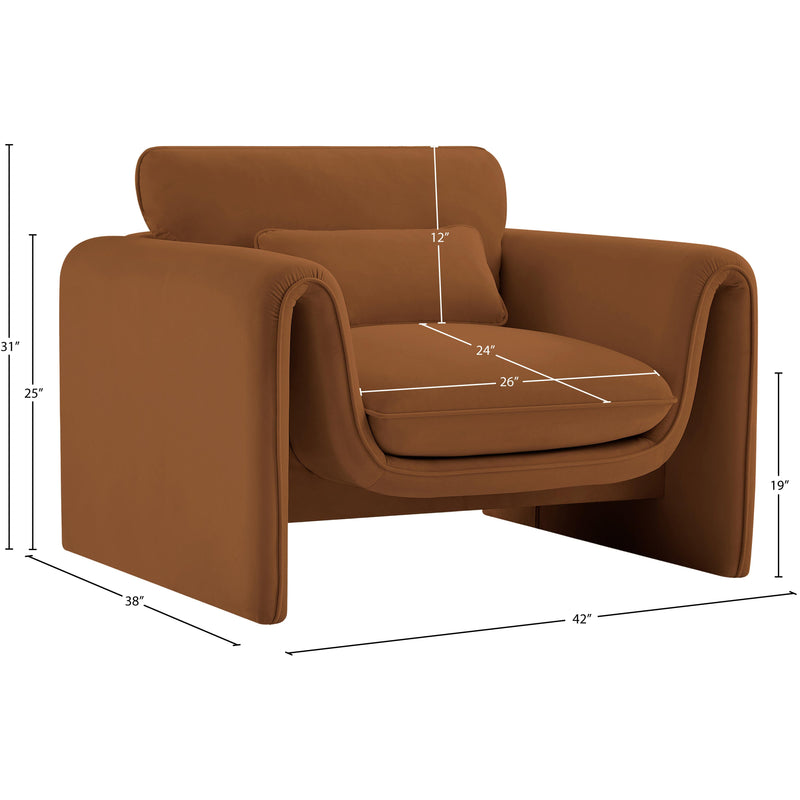 Meridian Sloan Saddle Velvet Fabric Chair IMAGE 15